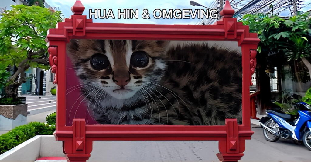 Luipaard-kitten in Centraal-Thailand bij zijn overleden moeder gevonden, en is nu in een wilde dierenopvang opgenomen 