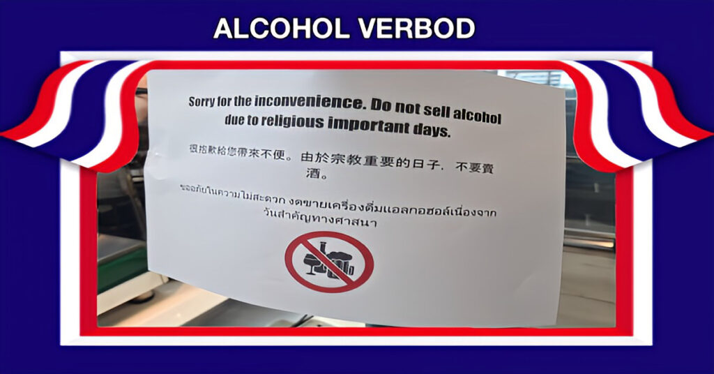Thailand handhaaft het alcoholverbod tijdens boeddhistische feestdagen, maar voegt uitzonderingen voor toeristen toe