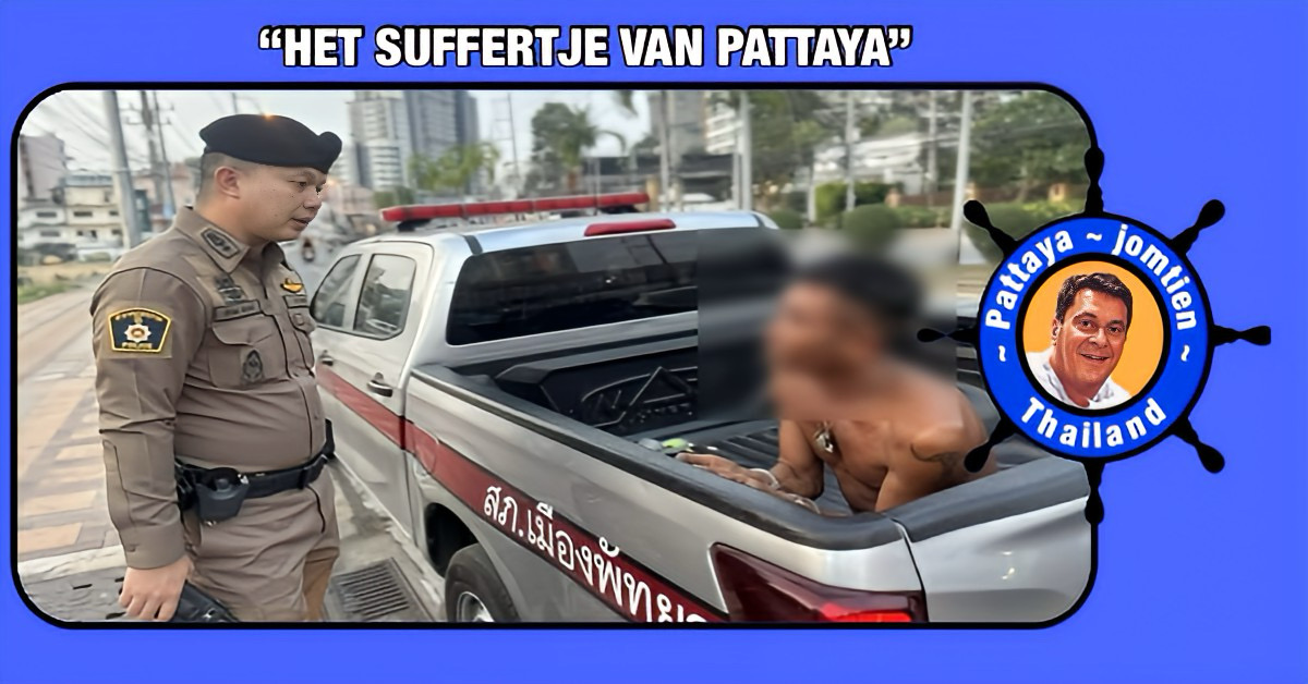 Toenemend geklieder in Pattaya, dakloze man op de Thapphraya Road gearresteerd voor het aanbrengen van graffiti