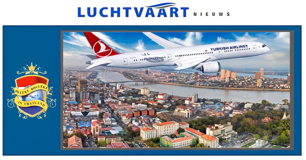 Turkish Airlines introduceert in december van dit jaar directe Europese vluchten naar Cambodja