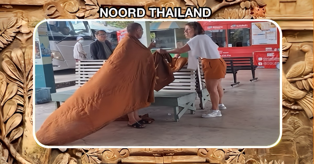 Boeddhistische monnik in Noord-Thailand ligt onder vuur voor het knuffelen van een buitenlandse toeriste