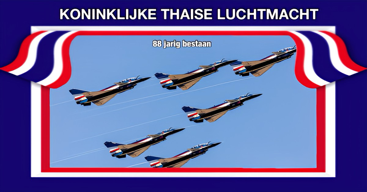 Luchtvaartspectakel in Thailand markeert het 88-jarig bestaan van de Royal Thai Air Force (RTAF) met een adembenemende vliegshow bij Bangkok