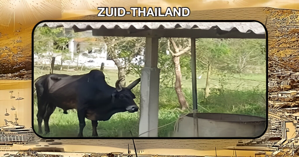 Veeboer in Zuid-Thailand door zijn eigen stier op de hoorns genomen en doodgestoken 