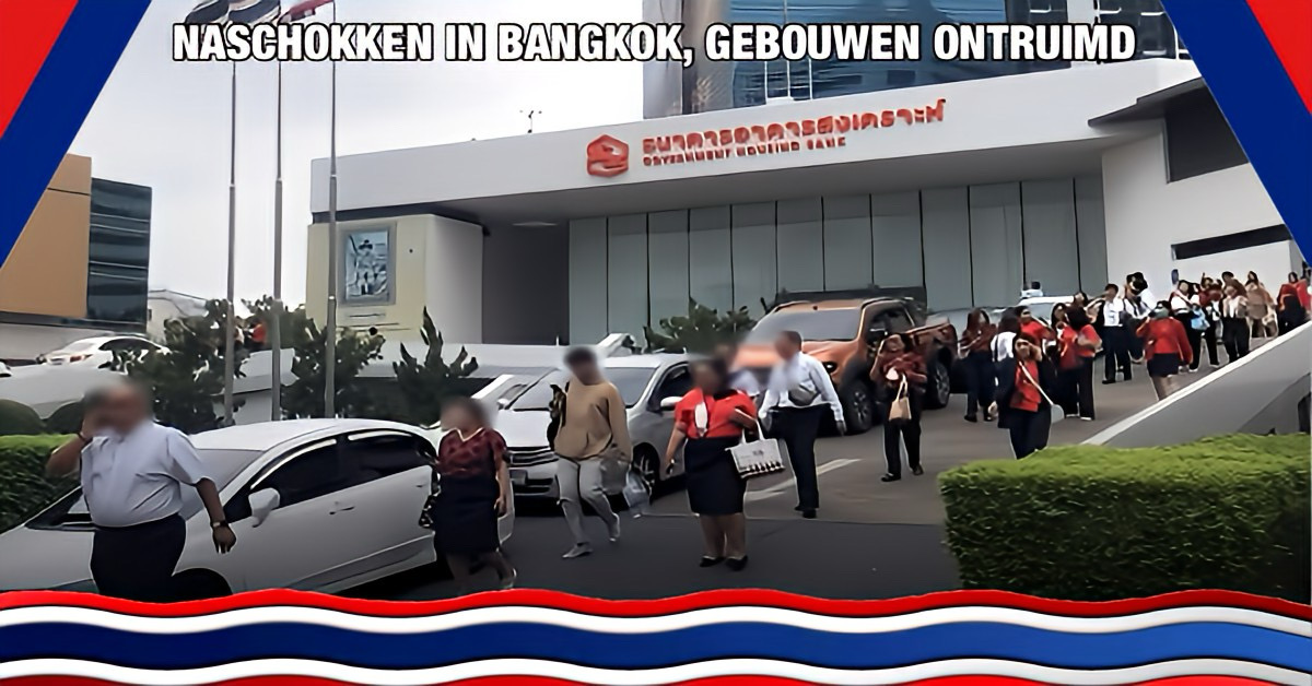 De hoofdstad van Thailand stond deze morgen weer op zijn grondvesten te trillen