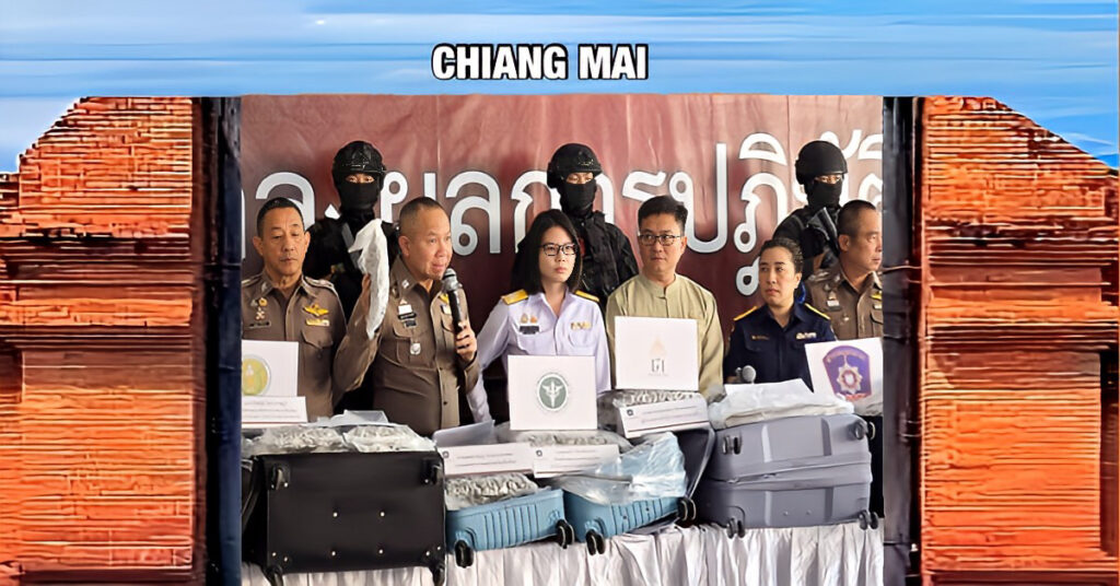 Politie Noord-Thailand neemt 100 kilo cannabis op de luchthaven van Chiang Mai in beslag, smokkelaars gaan vrijuit