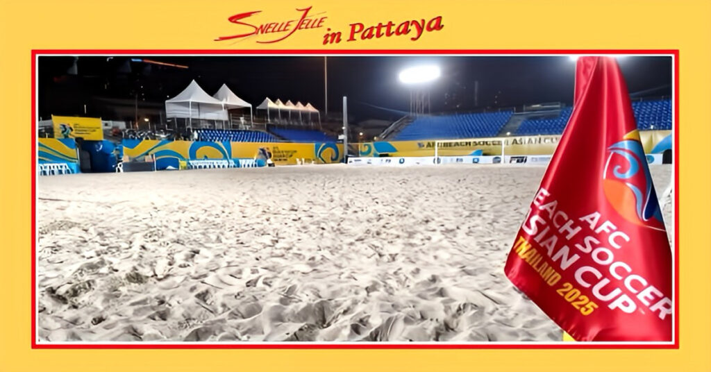 Morgen begint het AFC Beach Soccer Asian Cup op het speelveld t.o. de avondmarkt op de Jomtien Beach Road in Pattaya