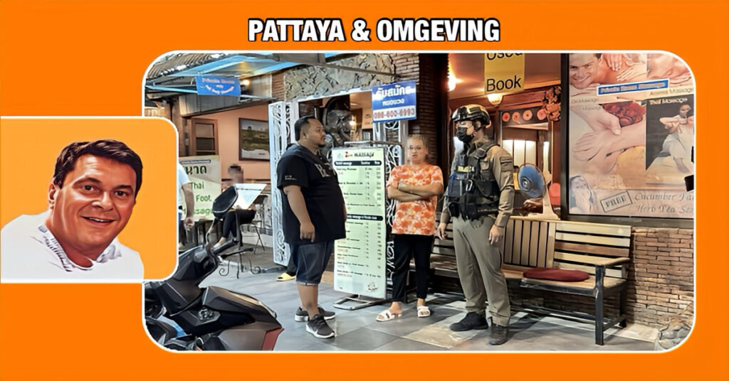 Thais echtpaar, beide behoorlijk dronken maken op de Pattaya Beach Road een gewelddadige scène waarbij zelfs klappen vielen 