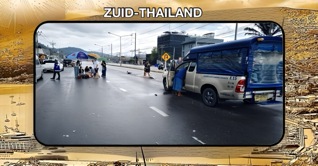 Taxi rijdt in Zuid-Thailand een Duits gezin op het zebrapad aan