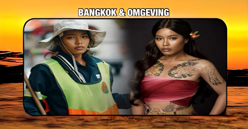 Bangkok heeft een nieuwe sensatie, hoe een straatveger in Thailand door het leven gaat als Assepoester!
