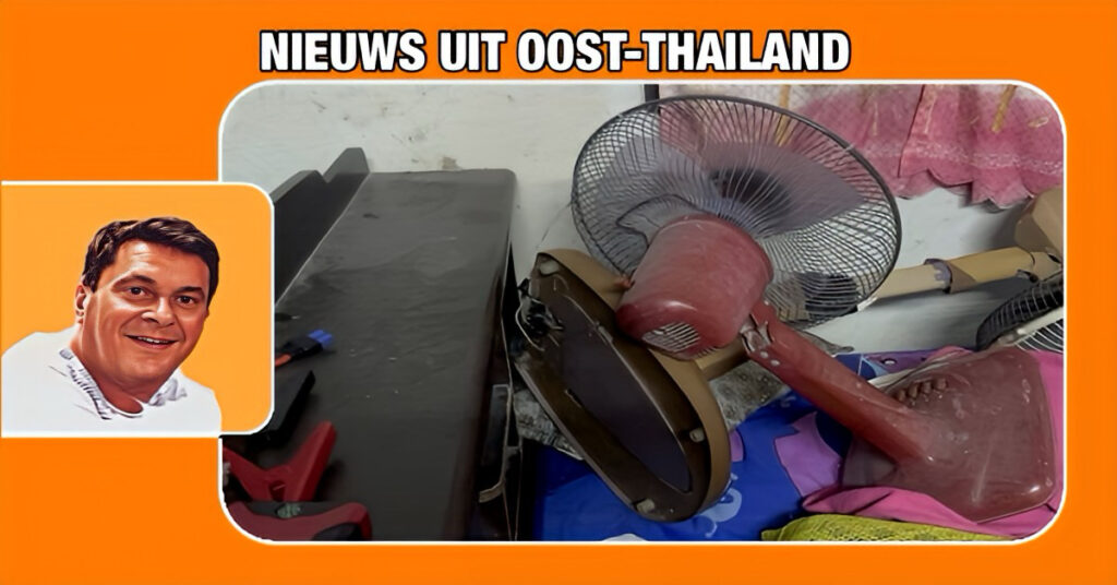 Thaise man in kritieke toestand in het ziekenhuis in Chonburi opgenomen na elektrische schok tijdens het repareren van een ventilator