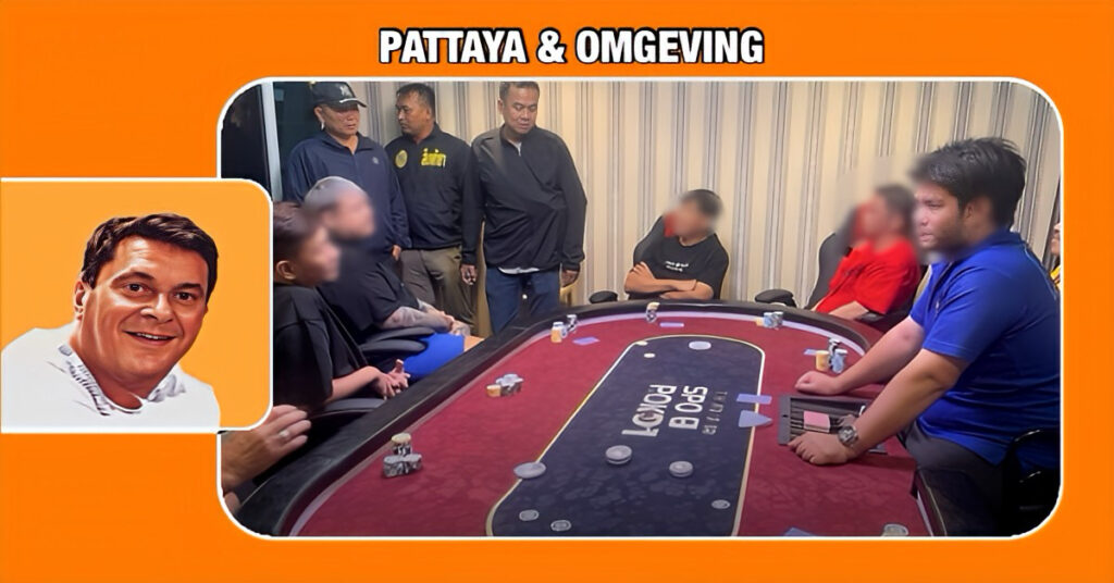 Pattaya Politie valt luxe pokerhuis in hartje stad binnen en arresteert 19 spelers, waaronder Thais en buitenlanders 