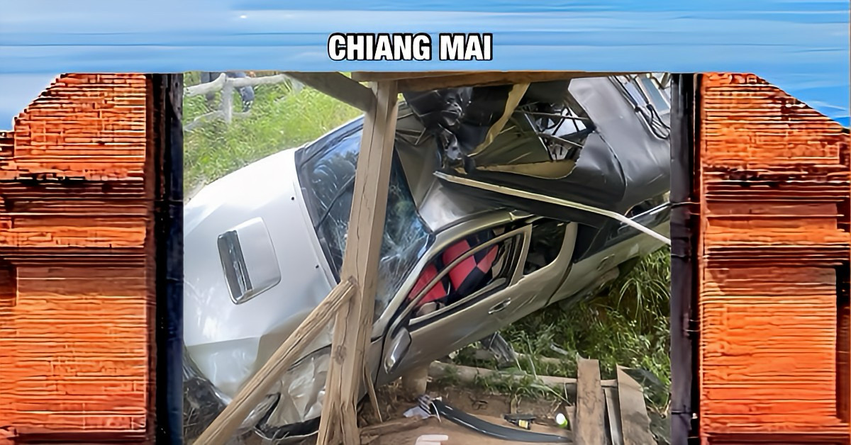 Pick-up truck op weg naar de Maewin-waterval in Noord-Thailand raakt van de weg, resulterend in zes gewonden