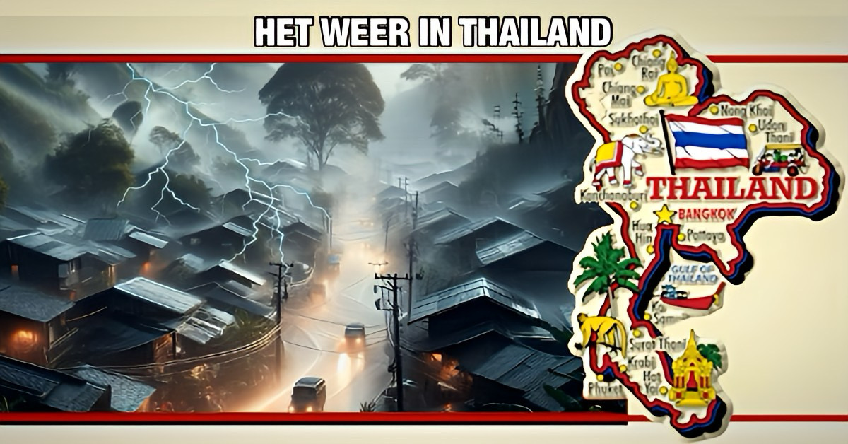 42 provincies in Thailand krijgen te maken met onweer, in Pattaya dreigt het songkran feest in het water te vallen!