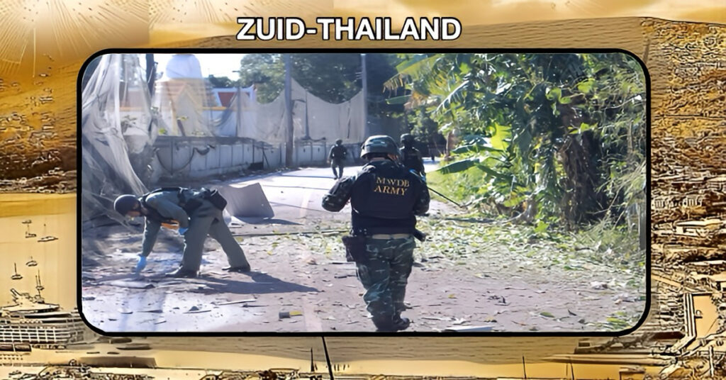Gisteren raakte er in Zuid-Thailand vier rangers gewond door motorfietsbom 