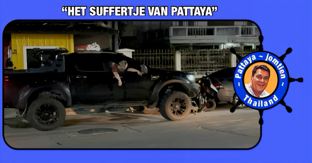 Chaos op de Third Road van Pattaya, dronken Chinese toerist ramt verschillende voertuigen
