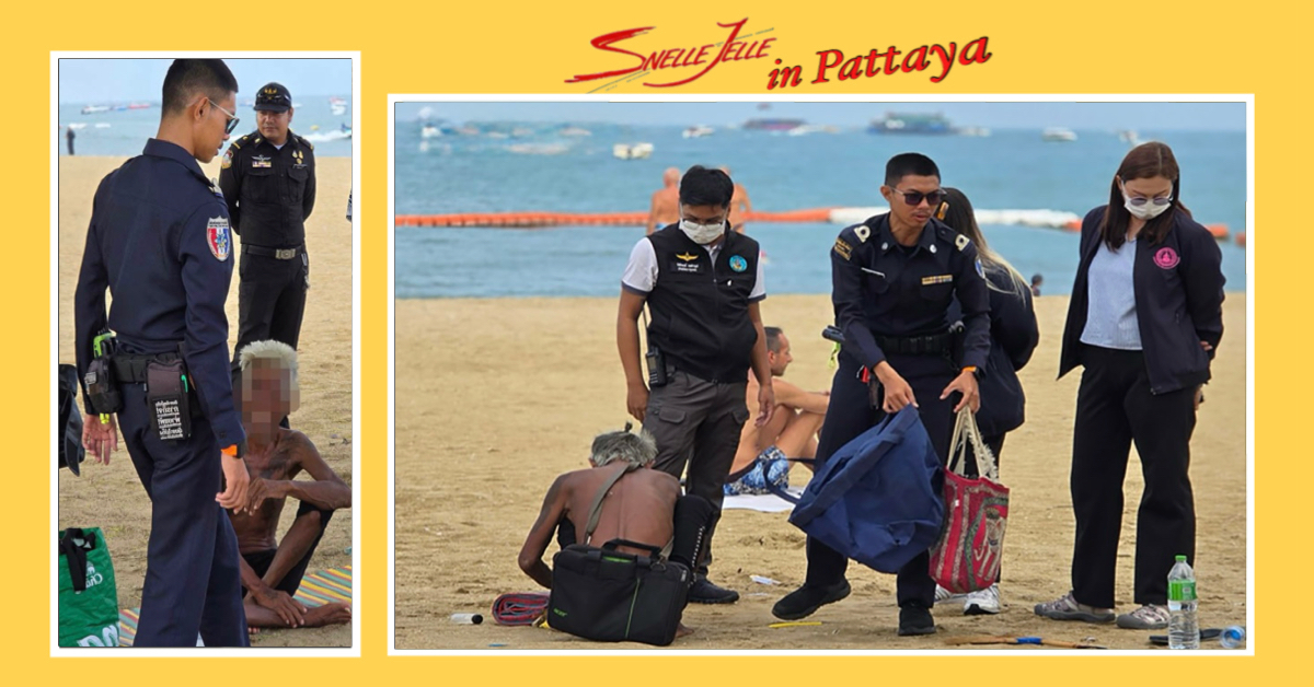 Het lijkt wel dweilen met de kraan open: daklozen op Dongtan Beach bij Pattaya geven zich over aan alcohol, tot grote schok van het toerisme