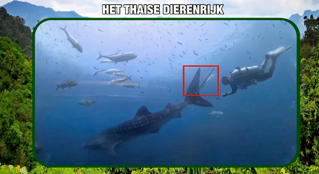 Een zeven meter lange walvis verkeert in levensgevaar in Zuid-Thailand, omdat het in een spooknet verstrikt is geraakt