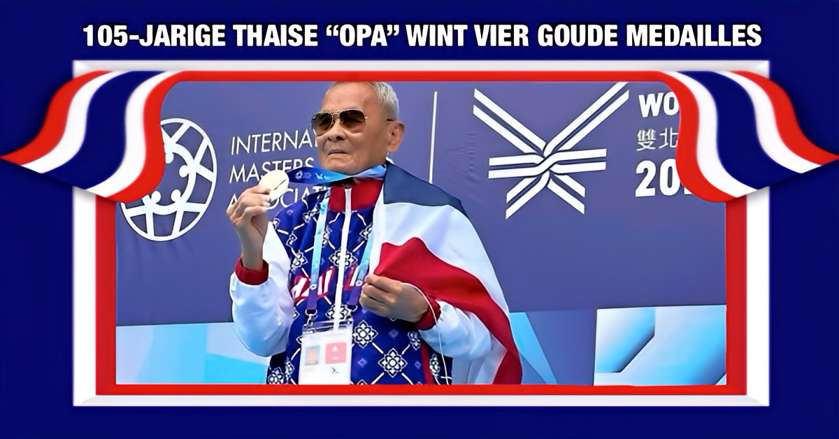 105-jarige man in Thailand behaalt vier gouden medailles en streeft nu maar het wereldkampioenschap