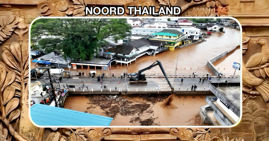 Overstroming van de Sai-rivier in Noord-Thailand leidt tot evacuaties