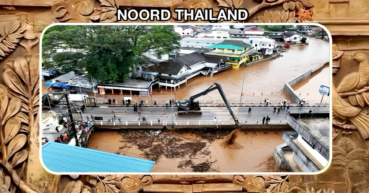 Overstroming van de Sai-rivier in Noord-Thailand leidt tot evacuaties