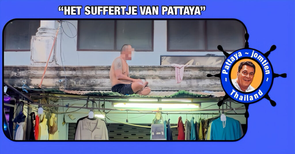 Meditatie op hoog niveau, man in Pattaya zoekt innerlijke rust op dak