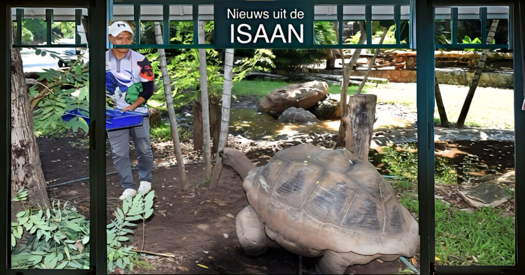 De dierentuin van Korat in Noordoost-Thailand heeft 11 reuzenschildpadden laten uitbroeden 