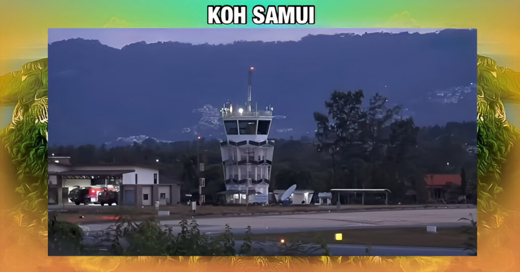 Transportvliegtuig van Thailand’s luchtmacht schoof gisteravond van de landingsbaan op Koh Samui en ramt een elektriciteitspaal