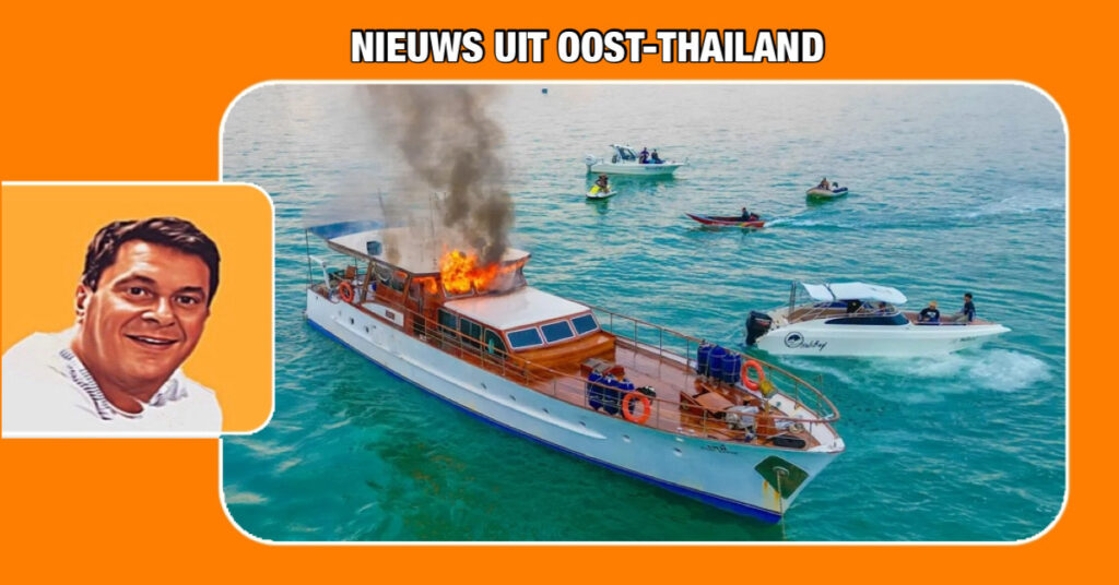 🎥| Nostalgisch jacht vliegt voor de kust van Sattahip in brand; onderzoek naar de oorzaak is gaande