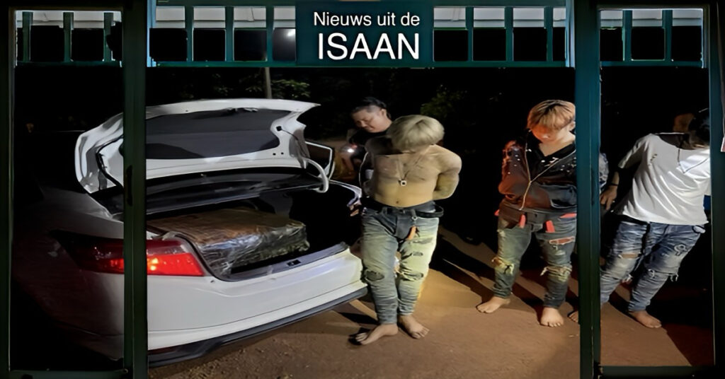 Nationale politie Thailand arresteert drie verdachten in Nong Khai met 450 kilo crystal meth in hun bezit