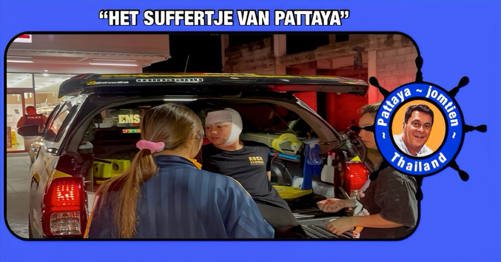 Een man is in een ziekenhuis in Pattaya opgenomen nadat hij was gemolesteerd, als gevolg van een akkefietje op de weg