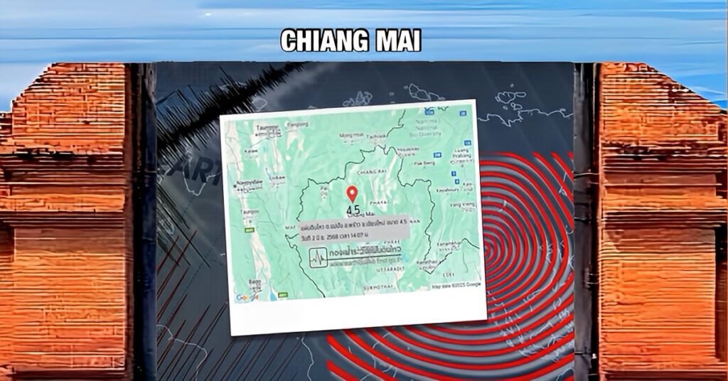 Een schokkende ervaring in Noord-Thailand, een aardbeving van 4,5 magnitude schudt Chiang Mai door elkaar