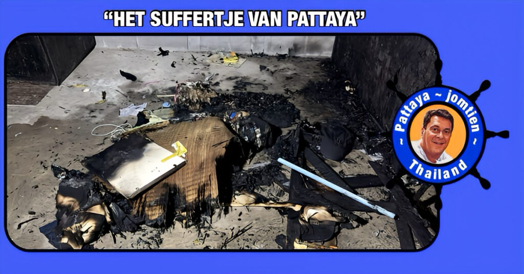 Een Thaise man onder invloed van drugs steekt in Pattaya zijn gehuurde kamer in Soi Buakhao in brand