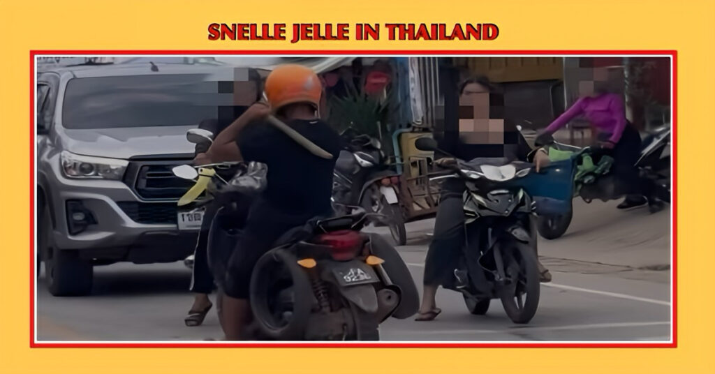 Buitenlandse verdachte zou volgens berichten in Noordoost-Thailand de lokale bevolking met een houten stok aangevallen hebben en auto’s beschadigd 