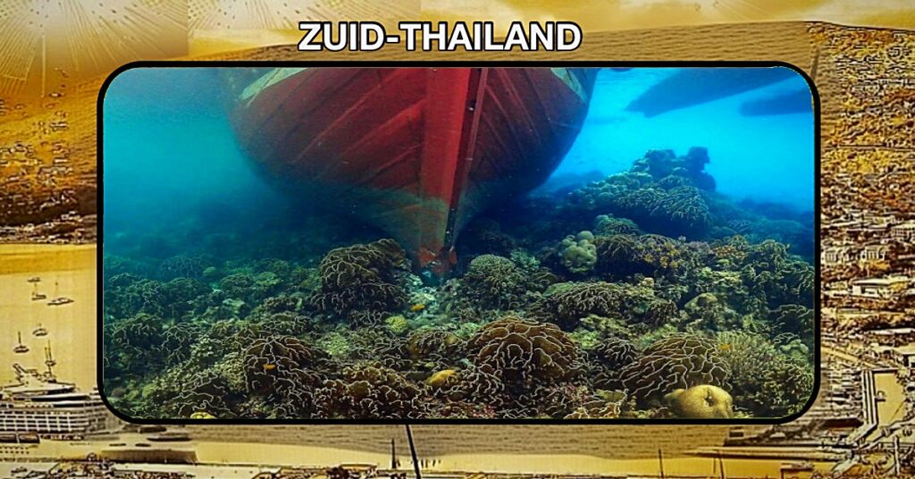 Vrachtschip uit Myanmar loopt vast op een koraalrif in Zuid-Thailand en richt daar een omvangrijke schade aan.
