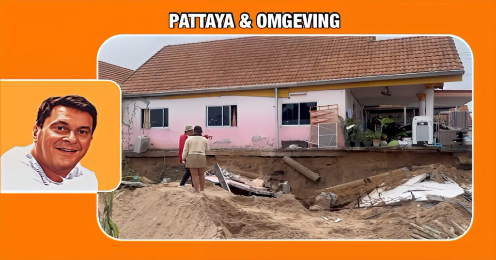 Vier gewonden bij instortende muur nabij een woongemeenschap in Soi in Pattaya
