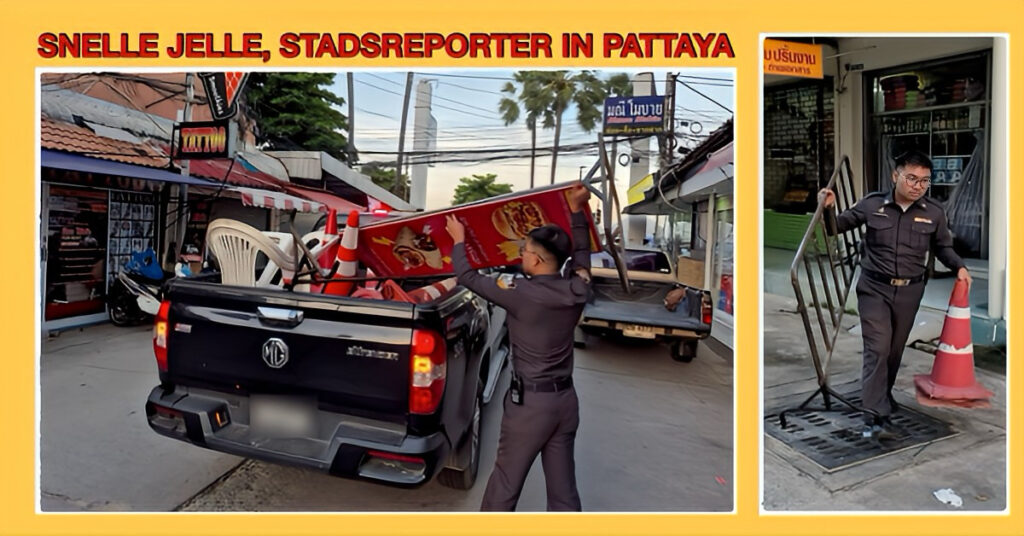 Pattaya is druk met het verwijderen van ongeoorloofde objecten op wandelpaden en bij strandbars