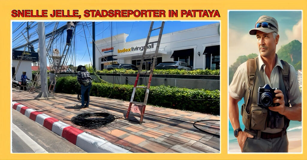 Pattaya is gestart met het verwijderen van gevaarlijk hangende nutskabels op de Sukhumvit Road, maar er zijn nog onnoemelijk veel te gaan!