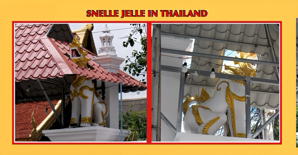 Tempelwachters in Noord-Thailand brullen door het dak