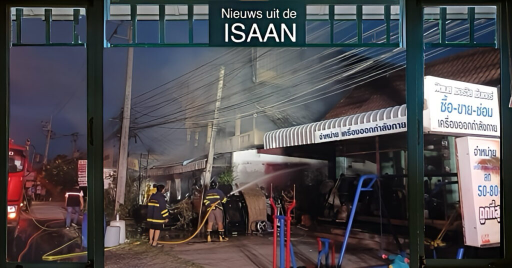 Brand in fietsenwinkel in Noordoost-Thailand veroorzaakt 3 miljoen baht schade