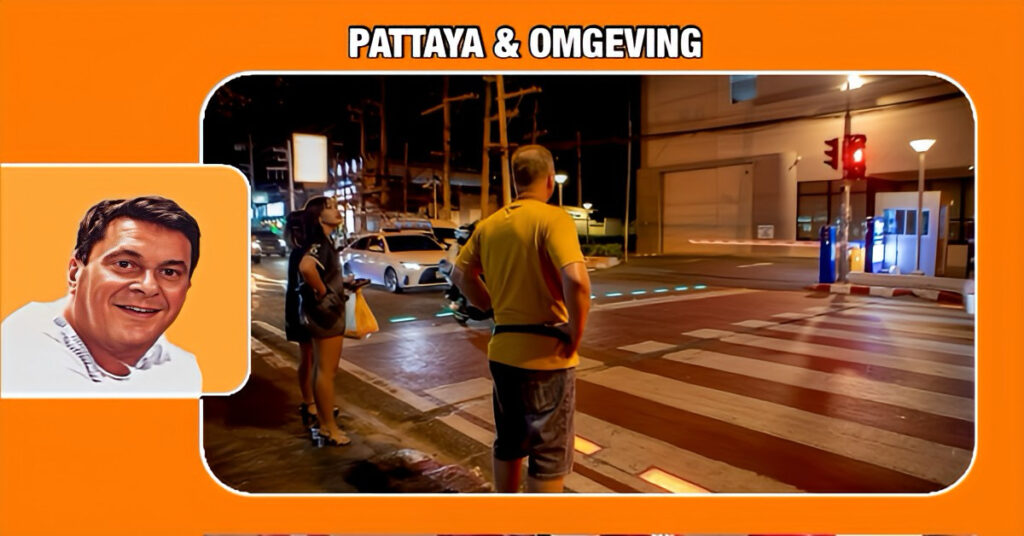 Een flitsend zebrapad moet de aandacht van automobilisten in Pattaya moeten trekken zodat men veilig kan oversteken, zou het helpen?