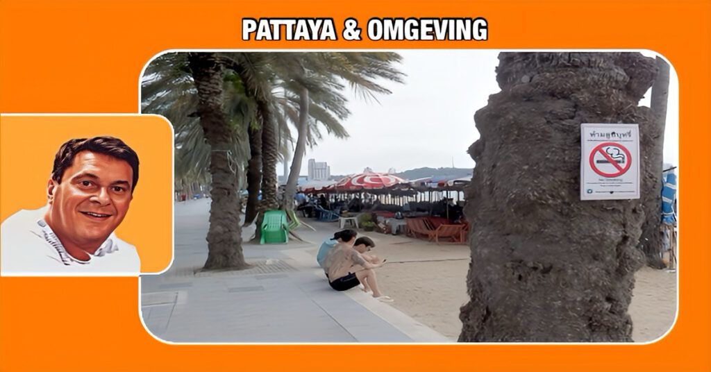 Pattaya legt een boete van 5.000 baht op voor roken op stranden en voetpaden