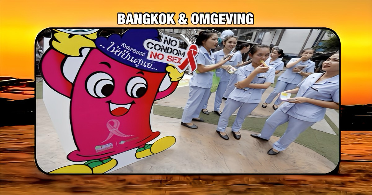 Kasetsart Universiteit in Bangkok deelt gratis condooms uit om het bewustzijn te vergroten en aantal soa’s te verminderen.
