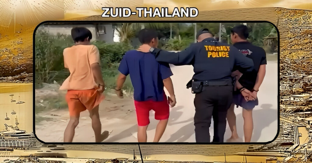 Vier Myanmarese mannen gearresteerd voor diefstal met behulp van drones bij toeristen in Zuid-Thailand