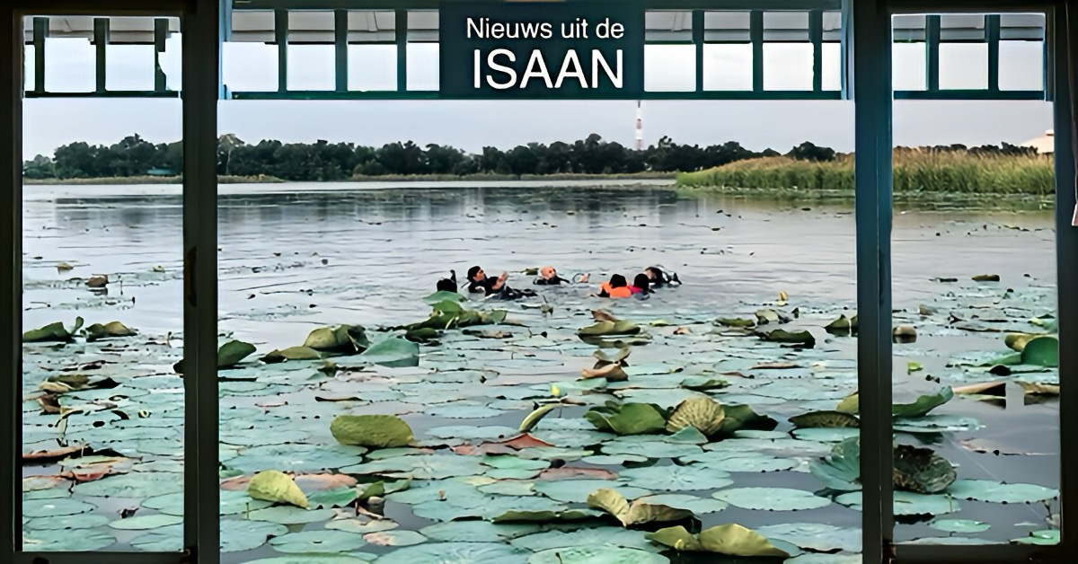 Vistrip eindigt tragisch bij het zinken van de boot in het meer van Korat in Noordoost-Thailand