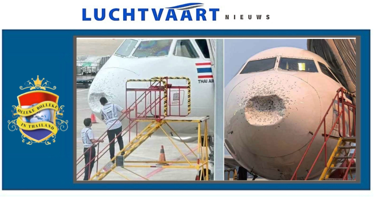 Vliegtuig van Thai AirAsia tijdens daling naar Chongqing door een flinke hagelstorm getroffen
