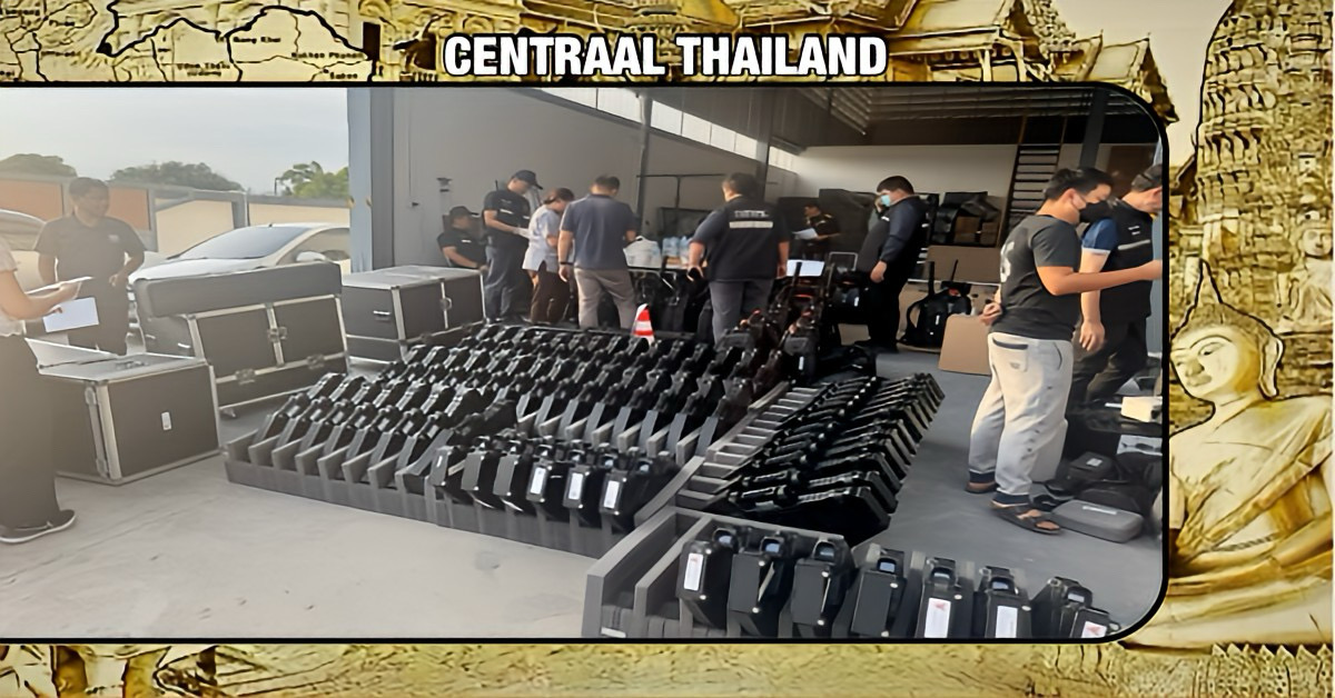 Politie Thailand neemt partij drones uit magazijn in Samut Prakan in beslag 