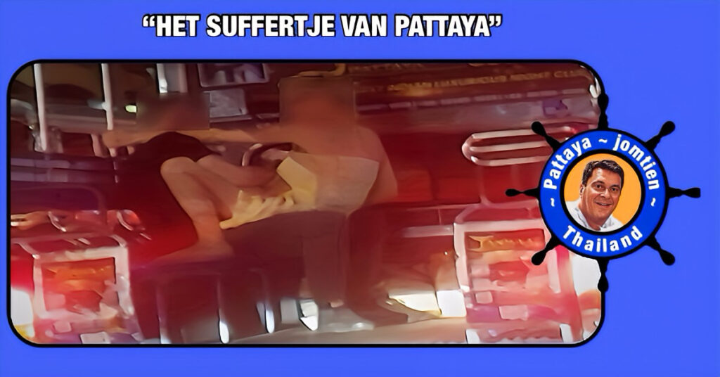 Kadeng, kadeng, buitenlandse toeristen in Pattaya vermaken zich opperbest tijdens een rit in de Bahtbus