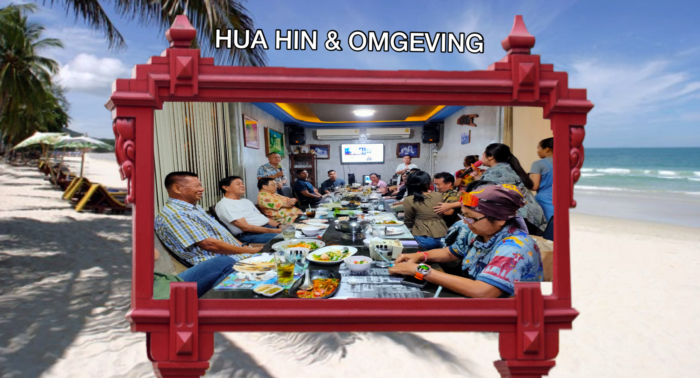 De hoofdcommissaris van politie Hua Hin en zijn recherche voerden overleg met de lokale media.