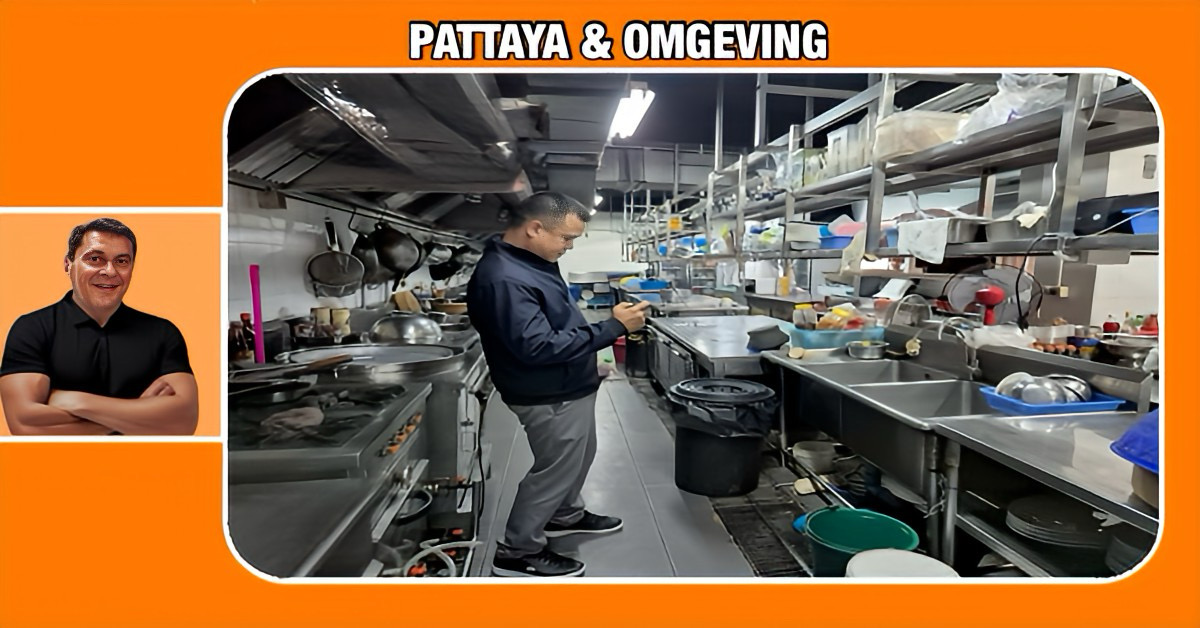 Milieudelict in Pattaya: illegale afvallozing in Walking Street, de restauranteigenaar heeft een boete van 10.000 baht aan de broek gekregen