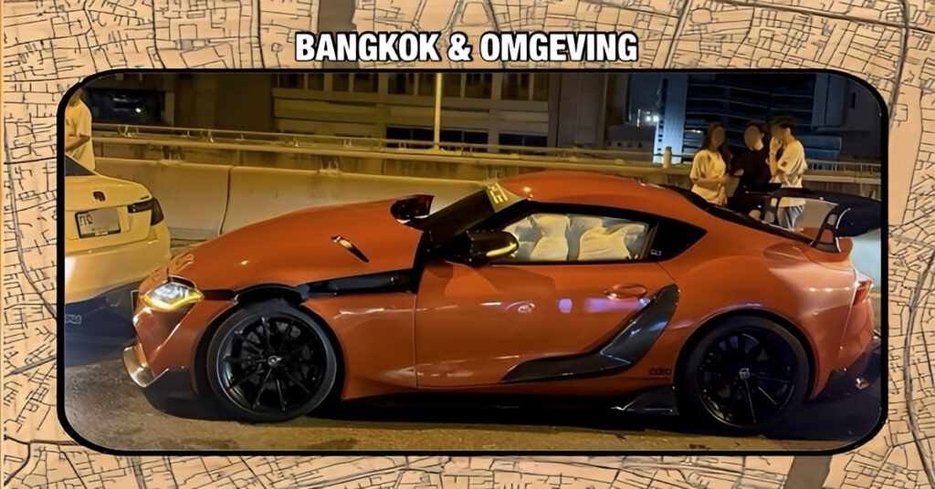 Flitsende autorace op de snelweg rond Bangkok, eindigt in “Chaos en Crash”